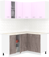 Готовая кухня Кортекс-мебель Корнелия Лира 1.5x1.3 (сирень/оникс/королевский опал) - 