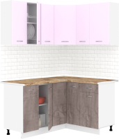 Готовая кухня Кортекс-мебель Корнелия Лира 1.5x1.3 (сирень/оникс/мадрид) - 