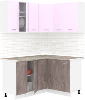 Готовая кухня Кортекс-мебель Корнелия Лира 1.5x1.3 (сирень/оникс/марсель) - 