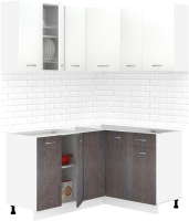 Кухонный гарнитур Кортекс-мебель Корнелия Лира 1.5x1.3 без столешницы (белый/береза) - 
