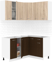 Готовая кухня Кортекс-мебель Корнелия Лира 1.5x1.3 без столешницы (дуб сонома/венге) - 