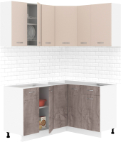 Кухонный гарнитур Кортекс-мебель Корнелия Лира 1.5x1.3 без столешницы (капучино/оникс) - 
