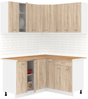 Готовая кухня Кортекс-мебель Корнелия Лира 1.5x1.4 (дуб сонома/дуб бунратти) - 