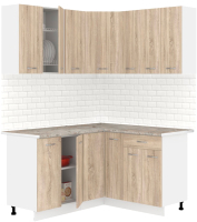 Готовая кухня Кортекс-мебель Корнелия Лира 1.5x1.4 (дуб сонома/марсель) - 