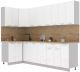 Готовая кухня Интерлиния Мила Лайт 1.2x2.7 (белый платинум/белый платинум/дуб бунратти) - 