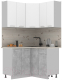 Готовая кухня Интерлиния Мила Лайт 1.2x1.2 (белый платинум/бетон/бискайская сосна) - 
