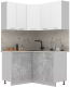 Готовая кухня Интерлиния Мила Лайт 1.2x1.4 (белый платинум/бетон/бискайская сосна) - 