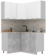 Готовая кухня Интерлиния Мила Лайт 1.2x1.5 (белый платинум/бетон/бискайская сосна) - 