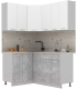 Готовая кухня Интерлиния Мила Лайт 1.2x1.6 (белый платинум/бетон/бискайская сосна) - 