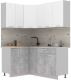 Готовая кухня Интерлиния Мила Лайт 1.2x1.7 (белый платинум/бетон/бискайская сосна) - 