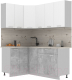Кухонный гарнитур Интерлиния Мила Лайт 1.2x1.8 (белый платинум/бетон/бискайская сосна) - 