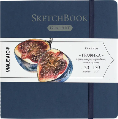 Скетчбук Малевичъ Graf'Art / 401213 (20л, синий) - 