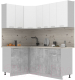 Готовая кухня Интерлиния Мила Лайт 1.2x1.9 (белый платинум/бетон/бискайская сосна) - 