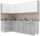 Готовая кухня Интерлиния Мила Лайт 1.2x2.7 (белый платинум/бетон/бискайская сосна) - 