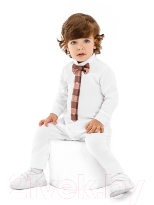 Комплект одежды для малышей Amarobaby Cell Bow / AB-OD22-C501B/33-68 (молочный, р.68)