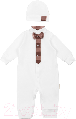Комплект одежды для малышей Amarobaby Cell Bow / AB-OD22-C501B/33-74 (молочный, р.74)