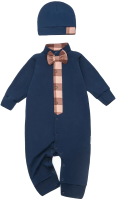Комплект одежды для малышей Amarobaby Cell Bow / AB-OD22-C501B/20-74 (синий, р.74) - 