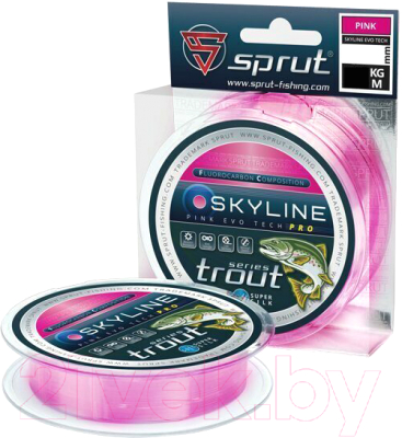 Изображение товара Леска флюорокарбоновая Sprut Skyline Fluorocarbon Composition Evo Tech Pro 100м 0.305мм (Pink)