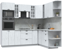 Кухонный гарнитур Интерлиния Берес 1.88x2.4 ВТ правая (дуб полярный/серый каспий) - 