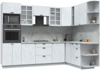 Кухонный гарнитур Интерлиния Берес 1.88x2.8 ВТ правая (дуб полярный/серый каспий) - 