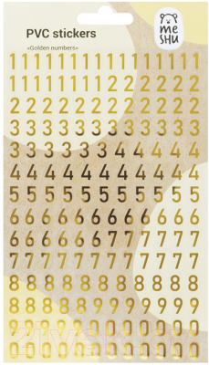 Набор наклеек Meshu Golden numbers / MS_43585