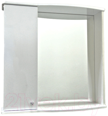 Шкаф с зеркалом для ванной Гамма 08м (белый, левый)