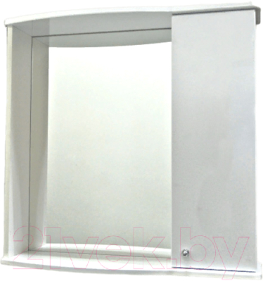 Шкаф с зеркалом для ванной Гамма 08м (белый, правый)