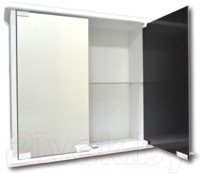 Шкаф с зеркалом для ванной Гамма 14м (белый)