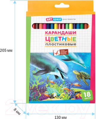 Изображение товара Набор цветных карандашей ArtSpace Подводный мир / 259768 (18цв)
