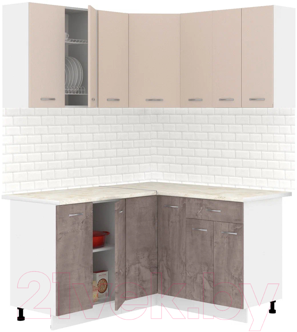 Кухонный гарнитур Кортекс-мебель Корнелия Лира 1.5x1.4