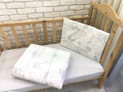 Комплект постельный для малышей Баю-Бай Air / К20Air3 (серый/зеленый)