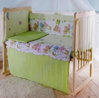 Комплект постельный для малышей Баю-Бай Cloud / К20C03 (белый/зеленый) - 