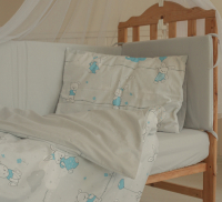 Комплект постельный для малышей Баю-Бай Air / К50Air4 (серый/голубой) - 