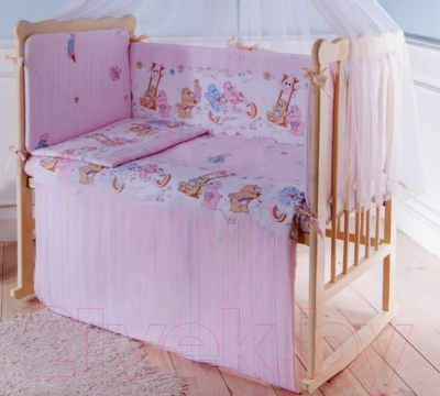 Комплект постельный для малышей Баю-Бай Cloud / К50C01 (белый/розовый)