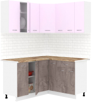 Кухонный гарнитур Кортекс-мебель Корнелия Лира 1.5x1.4 (сирень/оникс/мадрид) - 