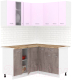 Готовая кухня Кортекс-мебель Корнелия Лира 1.5x1.4 (сирень/оникс/мадрид) - 