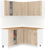 Готовая кухня Кортекс-мебель Корнелия Лира 1.5x1.5 (дуб сонома/дуб бунратти) - 