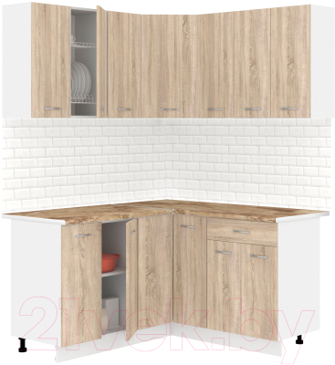 Готовая кухня Кортекс-мебель Корнелия Лира 1.5x1.5 (дуб сонома/мадрид)