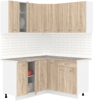 Готовая кухня Кортекс-мебель Корнелия Лира 1.5x1.5 (дуб сонома/марсель) - 