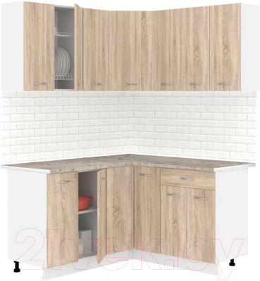Готовая кухня Кортекс-мебель Корнелия Лира 1.5x1.5 (дуб сонома/марсель)