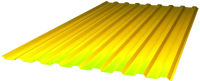 Монолитный поликарбонат Sunnex МП-20 Профилированный 1150x2000x0.8мм (желтый) - 