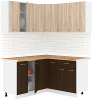 Готовая кухня Кортекс-мебель Корнелия Лира 1.5x1.5 (дуб сонома/венге/дуб бунратти) - 