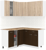 Готовая кухня Кортекс-мебель Корнелия Лира 1.5x1.5 (дуб сонома/венге/мадрид) - 