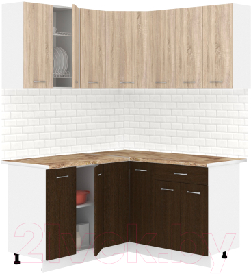 Готовая кухня Кортекс-мебель Корнелия Лира 1.5x1.5 (дуб сонома/венге/мадрид)