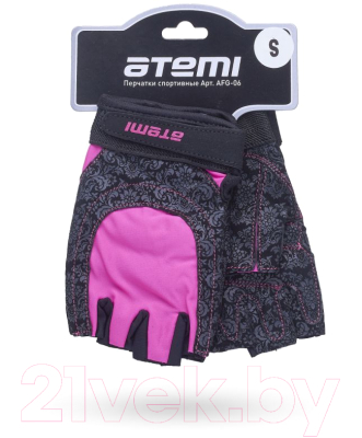 Перчатки для фитнеса Atemi AFG06P (XS, черный/розовый)
