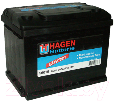 Автомобильный аккумулятор Hagen Starter L+ / 56021 (60 А/ч)