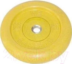 Диск для штанги MB Barbell d31мм 1.25кг (желтый)