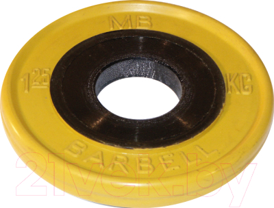 Диск для штанги MB Barbell d51мм 1.25кг (желтый)