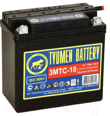Мотоаккумулятор Tyumen Battery Лидер 3МТС-18 без электролита (00-00001581)