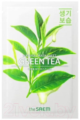 Изображение товара Маска для лица тканевая The Saem Natural Green Tea Mask Sheet (21мл)